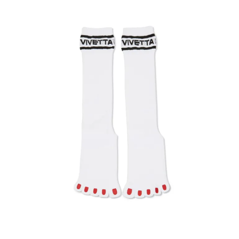 Vivetta Calzini A Coste Con Ricamo Unghie-Women Socks