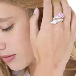 Vivetta Copy Of Anello Contrarie Rosa E Borchia-Women Rings