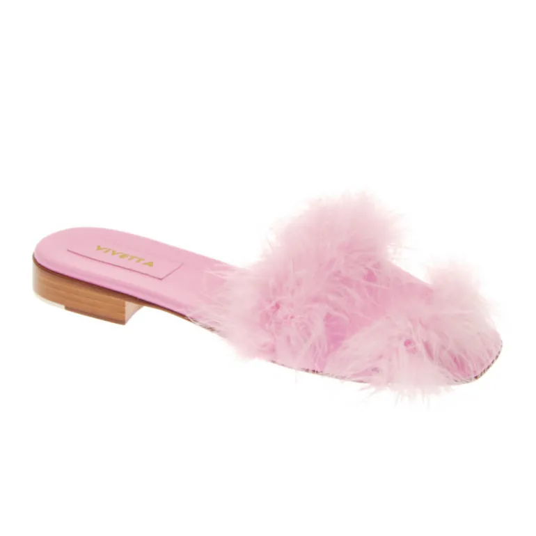 Vivetta Flat Sandal With Marabu-Women Sandals