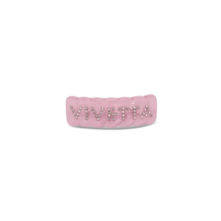 Vivetta Hair Clip With Crystals Logo-Women Hair Accessories