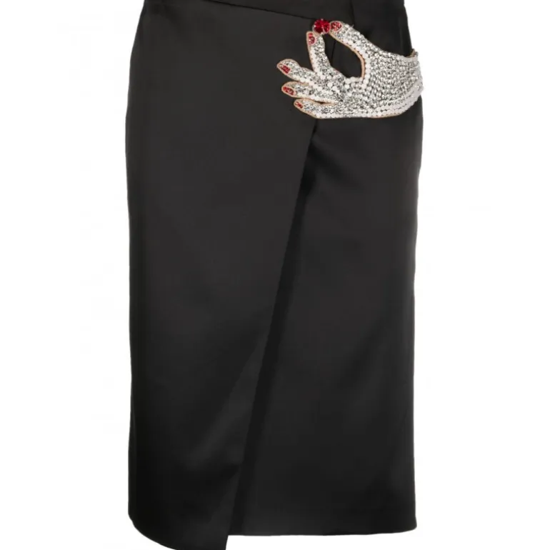 Vivetta Hand Jewel Midi Skirt-Women Skirts