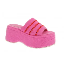 Vivetta Platform Slider With Crystals-Women Flip Flops & Sliders