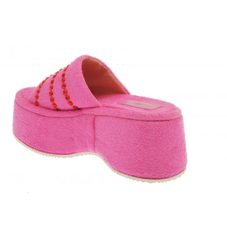 Vivetta Platform Slider With Crystals-Women Flip Flops & Sliders