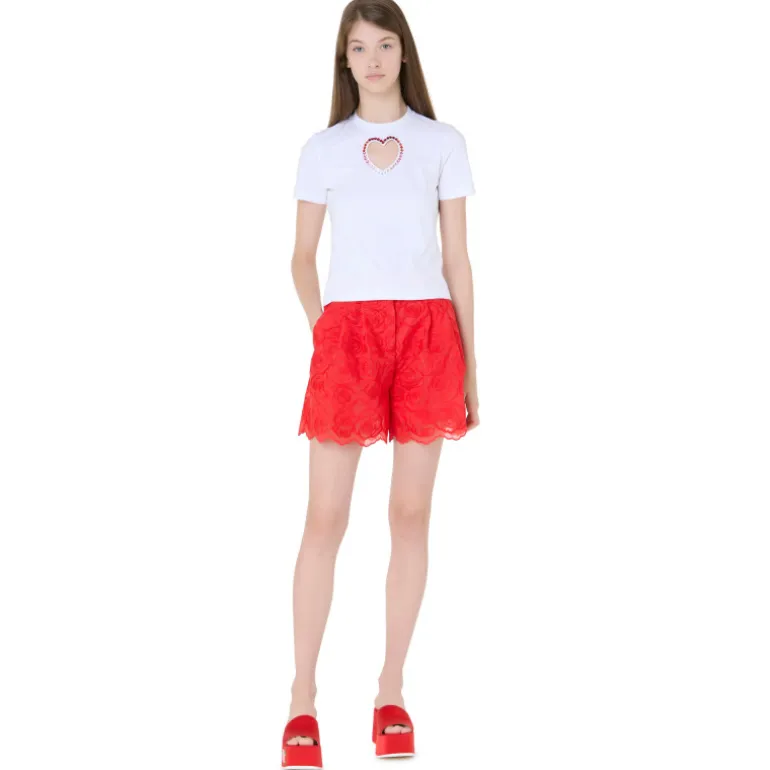 Vivetta Shorts Organza Rose-Women Trousers & Shorts