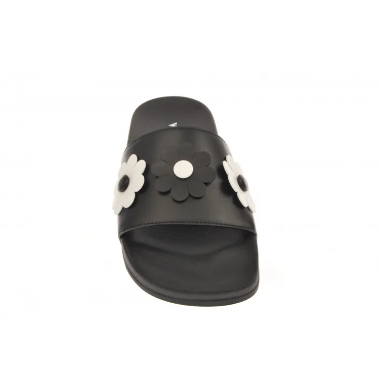Vivetta Sliders With Flower Appliques-Women Flip Flops & Sliders