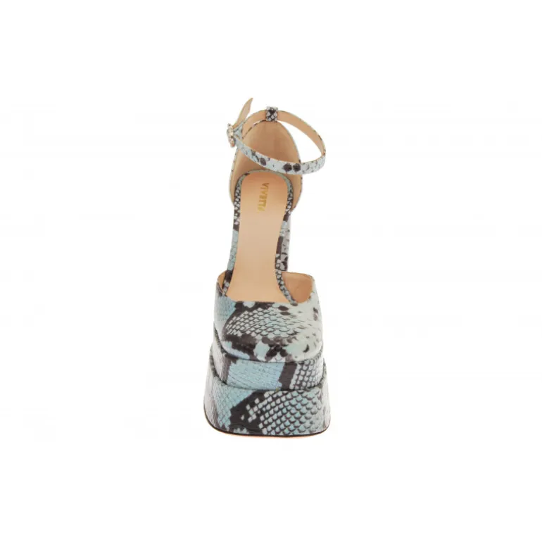 Vivetta Snake-Effect Leather Platform Mary Jane-Women Ballet Flats & Mary-Jane